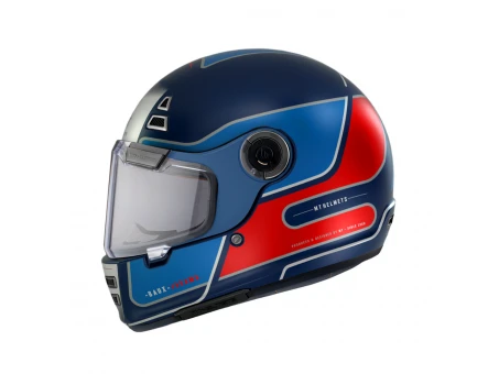 Casca integrala MT Jarama D7 albastru mat – model Retro – Cafe Racer