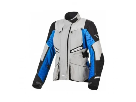 Geaca dama textil impermeabila touring/adventure Macna Fusor - Negru/Gri/Albastru
