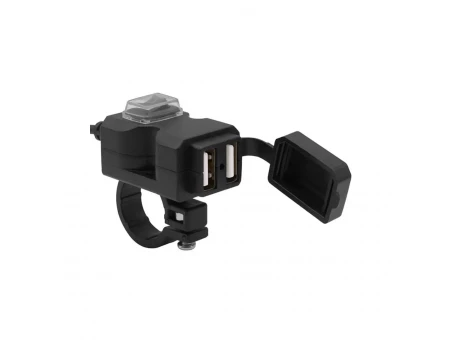 Incarcator dublu USB cu intrerupator, rezistent la apa | 2USBSW