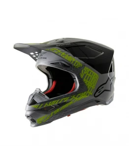 Casca cross-enduro Alpinestars Supertech S-M8 TRIPLE - Negru,Gri,Verde