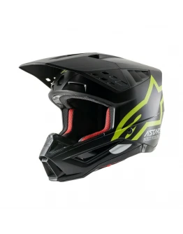 Casca cross-enduro Alpinestars Supertech S-M5 COMPASS - Negru,Galben fluor