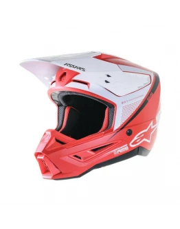 Casca cross-enduro Alpinestars Supertech S-M5 RAYON - alb,Rosu