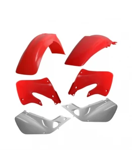 Kit plastice CEMoto model 8 HONDA CR - alb,Rosu