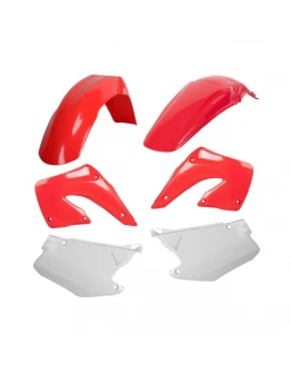 Kit plastice CEMoto model 5 HONDA CR - alb,Rosu