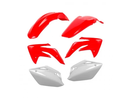Kit accesorii carena din plastic model 9 HONDA CRF - Alb/Rosu