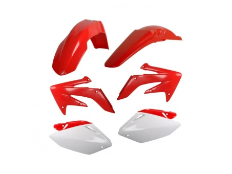 Kit accesorii carena din plastic model 6 HONDA CRF - Alb/Rosu