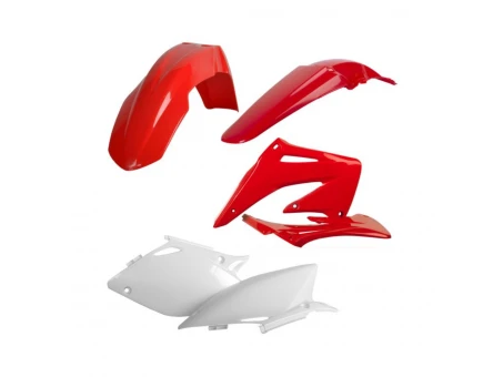 Kit accesorii carena din plastic model 3 HONDA CRF - Alb/Rosu