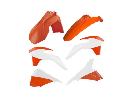 Kit accesorii carena din plastic model 9 KTM SX, SX-F, XC - Alb/Portocaliu