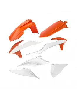 Kit plastice CEMoto model 14 KTM SX, SX-F, XC, XC-F - alb,Portocaliu