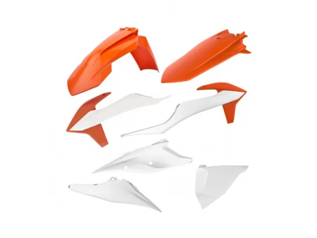 Kit accesorii carena din plastic model 14 KTM SX, SX-F, XC, XC-F - Alb/Portocaliu