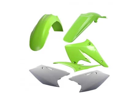 Kit accesorii carena din plastic model 1 KAWASAKI KX- Alb/Verde