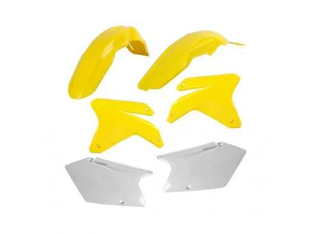 Kit accesorii carena din plastic model 4 SUZUKI RM-Z - Alb/Galben