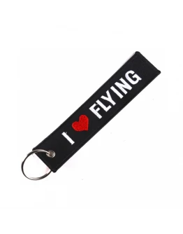 Breloc moto textil "I love flying"