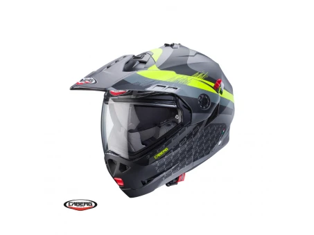 Casca flip-up/adventure Caberg Tourmax X SV Sarabe L1 Titanium/Negru/Galben/Mat