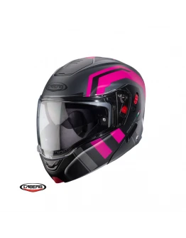 Casca flip-up Caberg Horus X Road M1 Titanium,Negru,Fuchsia/Mat - Pinlock ready