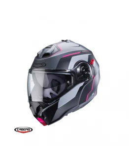 Casca flip-up Caberg Duke Evo Move M1 SV Titanium,Negru,Fuchsia/Mat - Pinlock ready