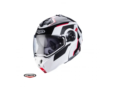 Casca flip-up Caberg Duke Evo Move M3 SV Negru/Alb/Rosu/Lucios - Pinlock ready