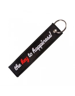 Breloc moto textil "The key to happiness"