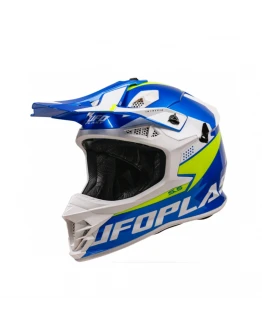 Casca cross-enduro UFO INTREPID - Albastru,alb,Galben fluor