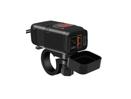 Incarcator Quick Charge USB si USB C, voltmetru, rezistent la apa | IQCVUSBC