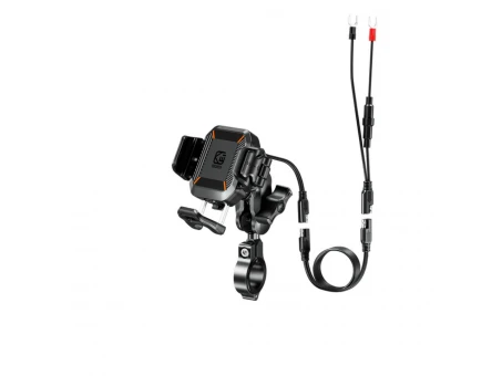 Suport Telefon Moto Kewig KWG-M33A cu Încărcare Wireless 15W și Amortizor de Vibrații – Prindere Ghidon 22-32mm |