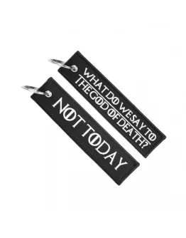 Breloc moto textil "What do we say"