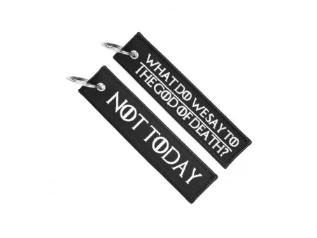 Breloc moto textil "What do we say"