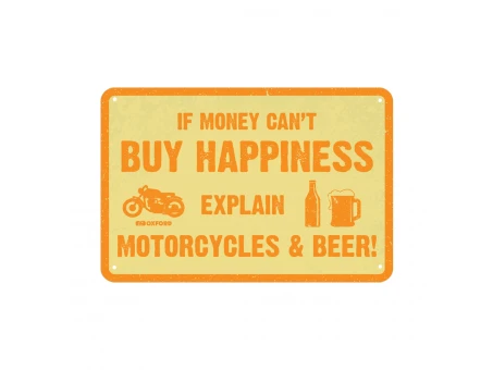 Placa metalica Oxford "Buy happiness"