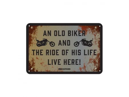Placa metalica Oxford "The ride of his live live here"