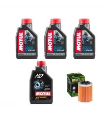 Pachet revizie atv CF MOTO CFORCE, uleiuri MOTUL 3000 10W40, HD 80W90 si filtru HF152
