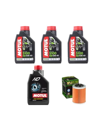 Pachet revizie atv CF MOTO CFORCE, uleiuri MOTUL 5100 10W40, HD 80W90 si filtru HF152