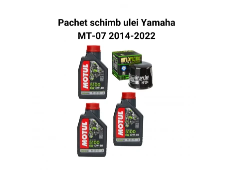Pachet schimb ulei Yamaha MT-07 2014-2022, Motul 5100 Filtre HifloFiltro