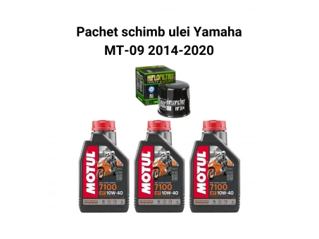 Pachet schimb ulei Yamaha MT-09 2014-2022, Motul 7100 Filtre HifloFiltro