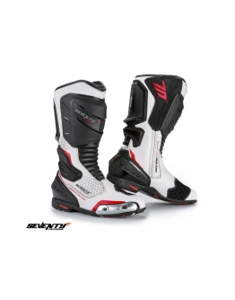 Cizme moto Racing Unisex Seventy model SD-BR1 - alb,Rosu
