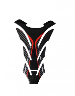 Tank pad moto carbon/rosu