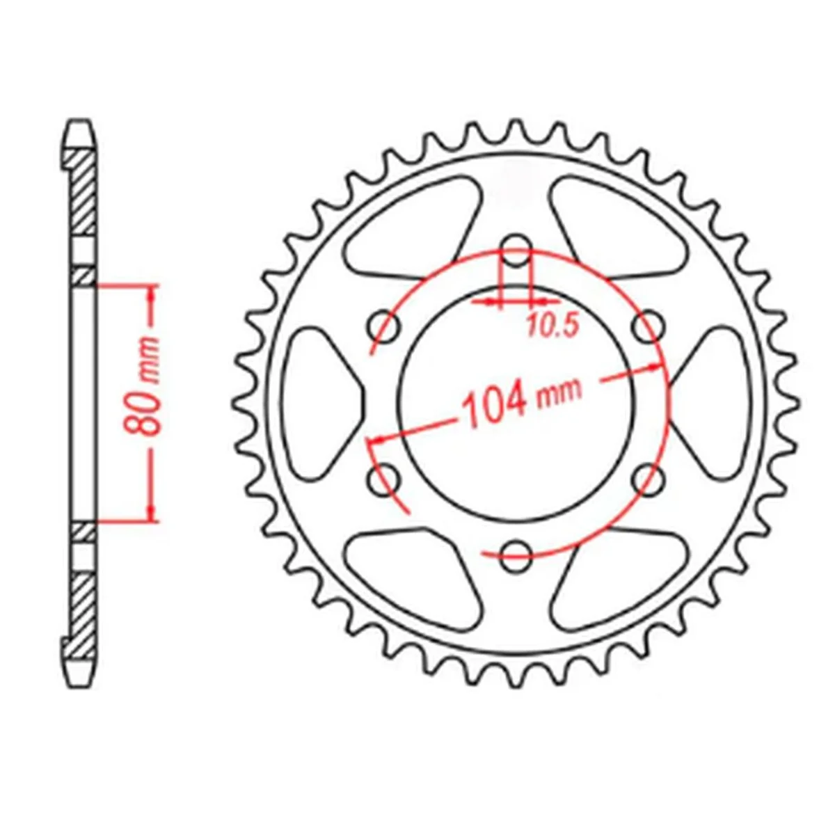 Pinion spate MTX - 4359 43 KAWASAKI ZX750R, NINJA, KLZ VERSYS (12