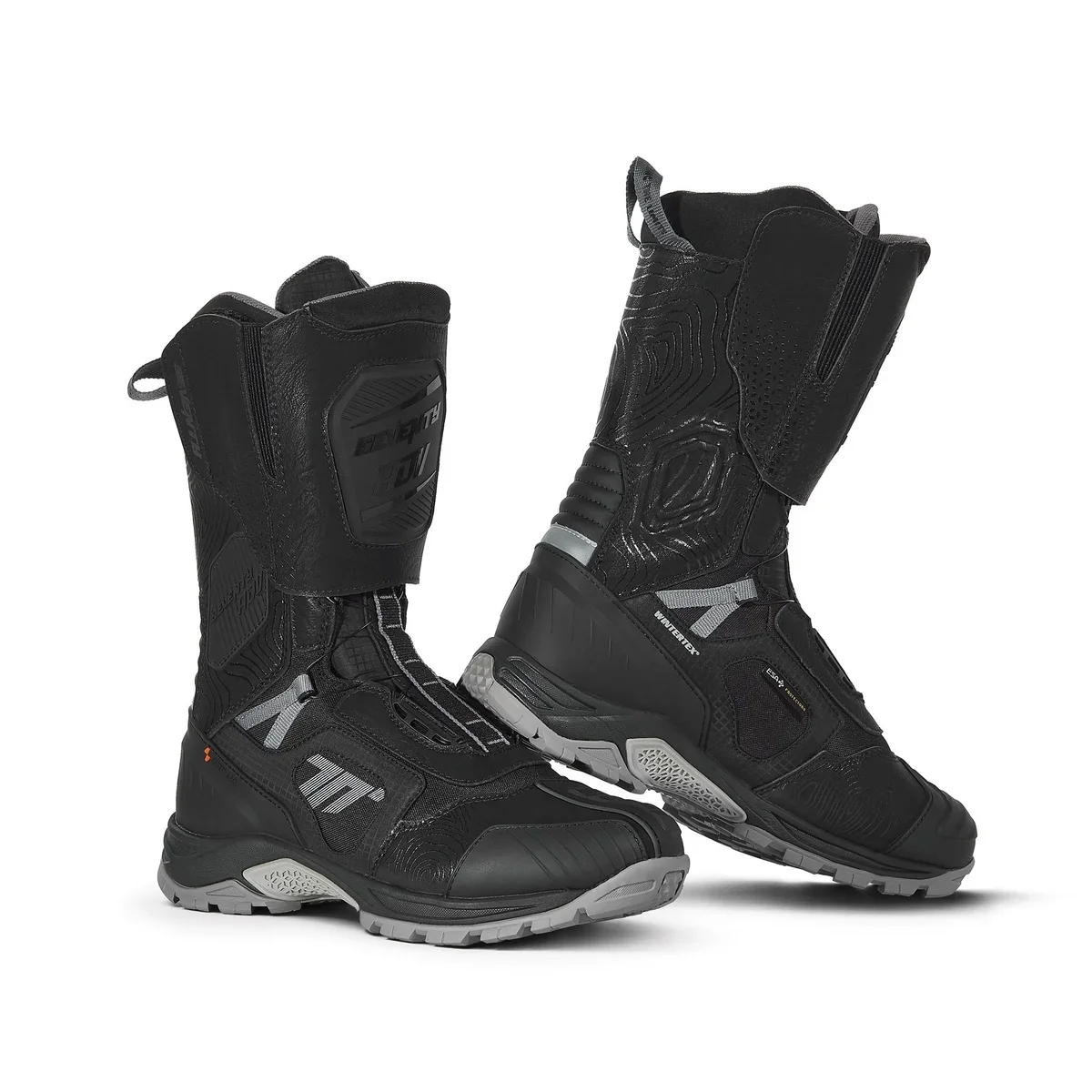 【a2su0ka15】 Ghete moto Unisex Seventy model SD-BA6 Stelvio negru/gri